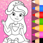 Princess Coloring Glitter